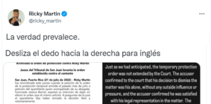 Declaraciones de Ricky Martin tras tribunal archivar caso en su contra,Declaraciones de Ricky Martin tras tribunal archivar caso en su contra