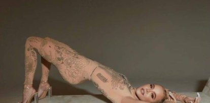 En fotos: Khloé Kardashian posa «desnuda» con su cuerpo ¿con tatuajes?,En fotos: Khloé Kardashian posa «desnuda» con su cuerpo ¿con tatuajes?