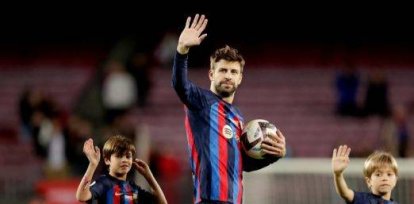 Gerald Piqué junto a sus hijos Milan y Sasha. (Fuente externa),Gerald Piqué junto a sus hijos Milan y Sasha. (Fuente externa)