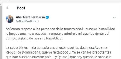 «La soberbia es mala consejera», la respuesta de Abel a Hipólito