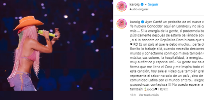 Karol G: “República Dominicana es un país al que le debo mucho”,Karol G: “República Dominicana es un país al que le debo mucho”