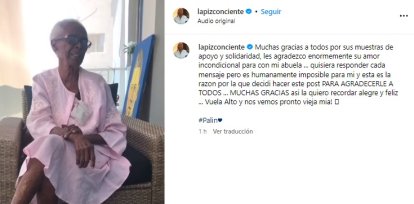 Las primeras palabras del Lápiz Conciente tras el fallecimiento de su abuela Palín,Las primeras palabras del Lápiz Conciente tras el fallecimiento de su abuela Palín