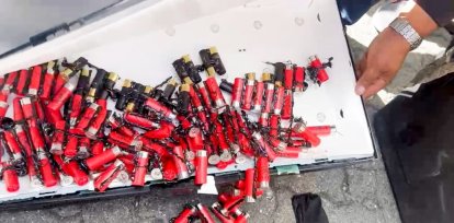 ¡Dentro de un televisor y sus bocinas! Intentaron entrar al país 230 cartuchos de escopetas,¡Dentro de un televisor y sus bocinas! Intentaron entrar al país 230 cartuchos de escopetas