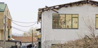 Vista de la discoteca donde se produjo el incendio en Kocani, Macedonia.  ,Vista de la discoteca donde se produjo el incendio en Kocani, Macedonia.