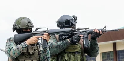 Fotografía de archivo de un operativo militar en los exteriores del Base Aerea de Guayaquil (Ecuador)