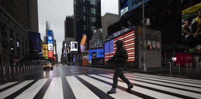 El centro de Manhattan vacío durante el confinamiento.,El centro de Manhattan vacío durante el confinamiento.