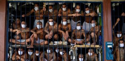 Integrantes de las maras presos en la cárcel de Quetzaltepeque en El Salvador (4 de septiembre) ,Integrantes de las maras presos en la cárcel de Quetzaltepeque en El Salvador (4 de septiembre)