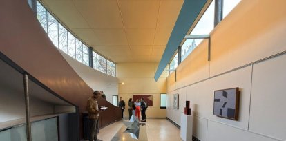 Obras de artistas brasileños en la galería de la Maison La Roche, diseñado por el francés Le Corbusier.,Obras de artistas brasileños en la galería de la Maison La Roche, diseñado por el francés Le Corbusier.