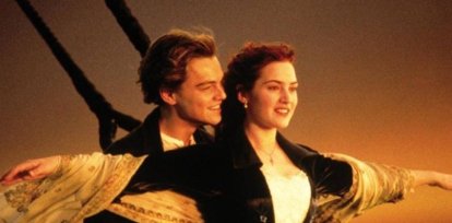Leonardo DiCaprio como Jack y Kate Winslet como Rose en 