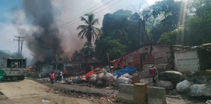 Casas en los alrededores del incendio