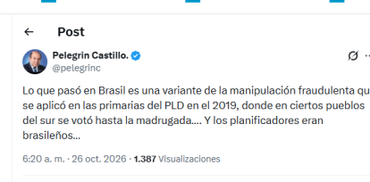 Pelegrin Castillo reacciona a triunfo de Lula en Brasil