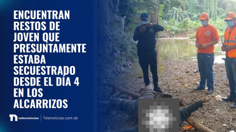Encuentran en la cañada Lebrón del kilómetro 22 de la autopista Duarte los restos de Chistopher Ángel Espinal Arias, quien supuestamente fue secuestrado el día 4 en Los Alcarrizos; los familiares piden sea investigado el amigo que andaba con él, quien dio todos los detalles para dar con el cuerpo.