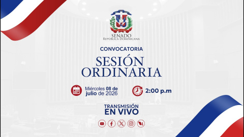 #SenadodelaRepublicaDominicana​​​ #SesiónenVivo​​​
�  Transmisión en vivo de la sesión del Senado de la República Dominicana, donde los senadores agotaran los temas de la Orden del Día.
¡Síguenos en redes sociales! 
➡️https://www.facebook.com/SenadoRD​​​
➡️https://twitter.com/SenadoRD​​​
➡️ https://instagram.com/senadord​​​
�https://senadord.gob.do/