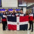 La delegación  dominicana  de boliche, que  participa en los Juegos Bolivarianos.