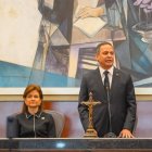 El presidente del PJ,  Luis Henry Molina, junto a la vicepresidenta de la Repùblica Raquel Pena.