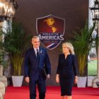 Llegada de Luis Abinader a la cumbre “Escudo de las Américas” convocada por Donald Trump