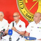Luis Lora, presidente del Patronato de Ayuda al Cuerpo de Bomberos, en la rueda de prensa.