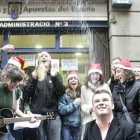 Ganadores premio Gordo en España<BR>celebran con euforia lluvia de millones