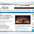 Portada del Periódico El País sobre fallo TC de RD. 