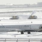 Avión Delta.Cancelacion de vuelo por tormenta de nieve