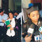 La jueza Margarita Cristo a la salida de la audiencia y la fiscal del DN, Yeni Berenice Reynoso. Josue Grullon. Archivo.