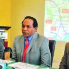 El director del Inespre, Jorge Radhamés Zorrilla Ozuna, junto  a dos funcionarios de la institución. Gina De Campo