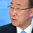 United Nations Secretary-General Ban Ki-moon speaks at the White House Summit to Counter Violent Extremism at the State Department on February 19, 2015 in Washington, DC. AFP PHOTO/MANDEL NGAN