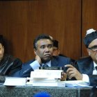 País/ El juez de la Instrucción Especial de la Suprema Corte de Justicia (SCJ), Alejandro Moscoso Segarra, aplazó hoy el próximo jueves 22 de a las 3:00 de la tarde la audiencia que se le sigue al senador por San Juan, Félix Bautista, por presuntos actos de corrupción y lavado de activos. En la Foto. Hoy/ Fotos Josué Grullón 15-01-2015.