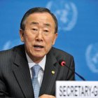 Secretary-General Ban Ki-moon speaks during the press conference of the Durban Review Conference.
