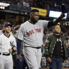 Boston Red Sox's David Ortiz walks toward home plate before he was honored before the team's baseball game against the New York Yankees on Thursday, Sept. 29, 2016, in New York. (AP Photo/Frank Franklin II)
