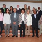 .-Los miembros del Consejo Editorial posan tras concluir el almuerzo en el que el ministro Pedro Vergés  formalizó su creación.
