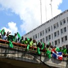 La Marcha Verde colocó sobre el edificio de la Cámara de Cuentas una #DeclaraciónVerde de ilegitimidad