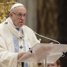 El papa Francisco durante la homilía de la misa de Año Nuevo, en la basílica de San Pedro, en el Vaticano, el 1 de enero de 2019. (AP Foto/Andrew Medichini)