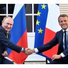 Emmanuel Macro y Vladímir Putin