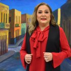 Entrevista a la presentadora de televisión Jatnna Tavárez, durante una visita a la redacción del periódico Hoy. Foto/ Napoleón Marte.