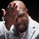 Washington (United States), 10/06/2020.- George Floyd's brother Philonise Floyd reacts while describing the pain of losing his brother, during the US House Judiciary Committee hearing on 'Policing Practices and Law Enforcement Accountability', on Capitol Hill in Washington, DC, USA, 10 June 2020. The hearing comes after the death of George Floyd while in the custody of officers of the Minneapolis Police Department and the introduction of the Justice in Policing Act of 2020 in the US House of Representatives. (Estados Unidos) EFE/EPA/MICHAEL REYNOLDS
