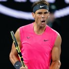 Melbourne (Australia), 23/01/2020.- Rafael Nadal of Spain reacts during his second round match against Federico Delbonis of Argentina on day four of the Australian Open tennis tournament at Rod Laver Arena in Melbourne, Australia, 23 January 2020. (Tenis, Abierto, España) EFE/EPA/SCOTT BARBOUR AUSTRALIA AND NEW ZEALAND OUT