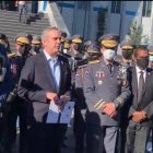 Presidente Luis Abinader y funcionarios de la Policía Nacional. Fuente externa 