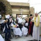 Baghdad (Iraq), 05/03/2021.- A handout picture provided by the Vatican Media shows Pope Francis (R) during a meeting with bishops, priests, religious, consacrated persons, seminarians, catechists at the Syro-Catholic Cathedral of 'Our Lady of Salvation' in Baghdad, Iraq, 05 March 2021. Pope Francis started his three-day official visit to Iraq, the first ever papal visit to the country. (Papa, Bagdad) EFE/EPA/VATICAN MEDIA HANDOUT HANDOUT EDITORIAL USE ONLY/NO SALES
