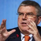 Rio De Janeiro (Brazil).- (FILE) IOC President Thomas Bach of Germany gestures during a press conference in Rio de Janeiro, Brazil, 04 August 2016. The Rio 2016 Olympic Games will take place from 05 to 21 August 2016 (reissued on 10 March 2021). Thomas Bach has been re-elected President of the International Olympic Committee (IOC) to serve a final four-year term, the IOC announed on 10 March 2021. (Brasil, Alemania) EFE/EPA/LARRY W. SMITH *** Local Caption *** 52925631