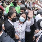 Keiko Fujimori emitió su voto en la segunda vuelta. AP