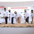 el presidente Luis Abinader, junto a los ministros de la Presidencia, Turismo, Obras Públicas, Administrativo de la presidencia, de Trabajo, Medio Ambiente, y el director de Alianza Publica-Privadas.