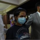 Heidy Musa sale del Palacio