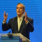 El presidente Luis Abinader habló durante la asamblea de delegados. 
