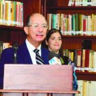 José Alcántara Almánzar cuando leía su discurso a nombre de la Fundación Corripio Incorporada.