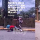 Hombre y mujer en acto violento en San Francisco de Macorís.-Fuente externa