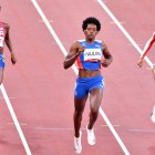 Marileidy Paulino en una de sus competencias internacionales