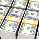 One million dollars. Digitally Generated Image isolated on white backgroun