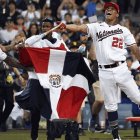 Juan Soto celebra tras ganar el Derby de Jonrones