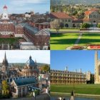 Harvard y Stanford (arriba); Oxford y Cambridge (abajo).
